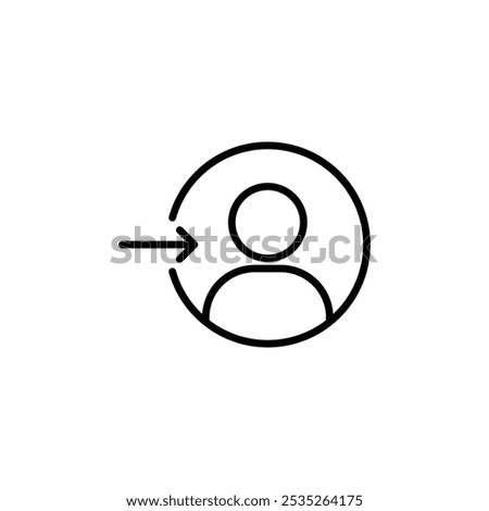 Login vector icon. Editable black stroke.