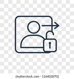Login vector icon isolated on transparent background, Login logo concept