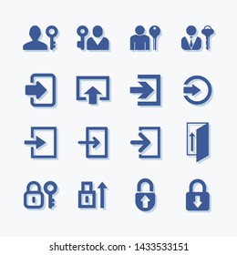 Login vector icons. User account sign symbol. Privacy secure pictogram.