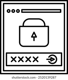 login Vector Line Icon Design
