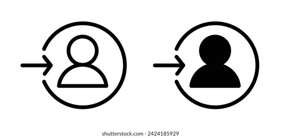 Ilustración de iconos de la línea del vector de inicio de sesión.