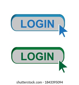 Login. Web banner. Arrow  cursor icon. Arrow vector icon. Hand click. Vector stock illustration.