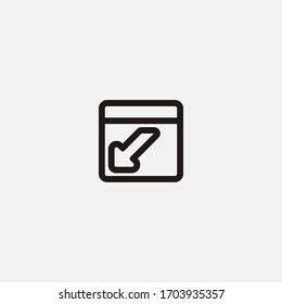 login web button outline icon vector illustrator sign