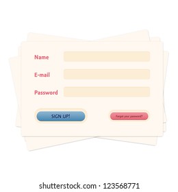 Login web form - vector file