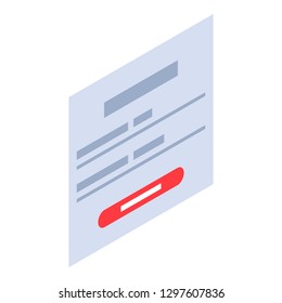 Login web page icon. Isometric of login web page vector icon for web design isolated on white background