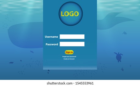 login web template with world ocean day concept., Vector EPS.10