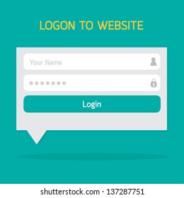 Login website template flat design. EPS10