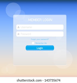 Login website template flat design. EPS10
