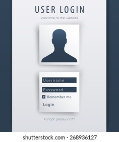 Login window concept on geometrical background, vector illustration, eps10, easy to edit