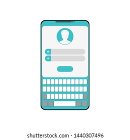 login window and registration on the website in the smartphone, flat