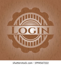 Icono o emblema de madera de inicio de sesión. Ilustración vectorial. 