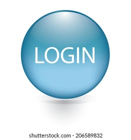 Login word blue button