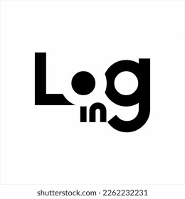 Login word design with negative space.