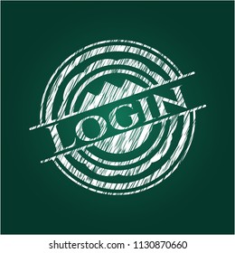 Login written with chalkboard texture