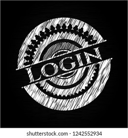 Login written with chalkboard texture