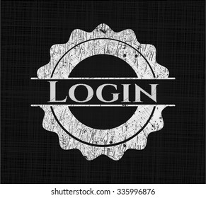 Login written with chalkboard texture