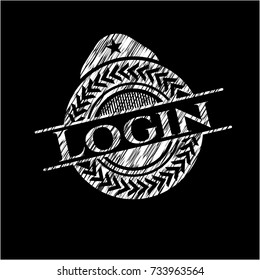 Login written with chalkboard texture