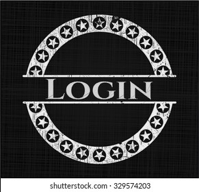 Login written on a blackboard