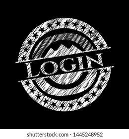 Login written on a chalkboard. Vector Illustration. Detailed.