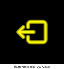 Login yellow glowing neon ui ux icon. Glowing sign logo vector