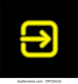 Login yellow glowing neon ui ux icon. Glowing sign logo vector