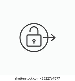 Loginline in Thin line black color. flat simple vector symbols illustration.