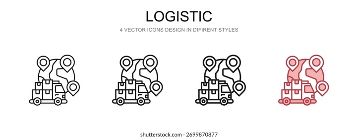 Logística em 4 estilos diferentes ilustração de vetor