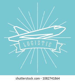 logistic airplane transport delivery cargo emblem style