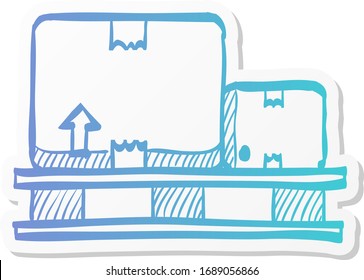 Logistic box icon in sticker color style. Delivery, storage, shipping, cargo