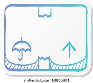 Logistic box icon in sticker color style. Delivery, storage, shipping, cargo