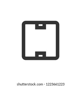Logistic box icon in thick outline style. Black and white monochrome vector illustration.