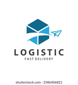 Logistic box logo  delivery logo  fast delivery template design and simple design