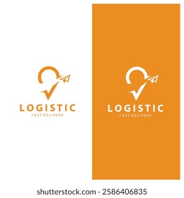 Logistic box logo  delivery logo  fast delivery template design and simple design