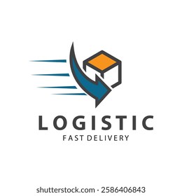 Logistic box logo  delivery logo  fast delivery template design and simple design