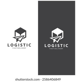 Logistic box logo  delivery logo  fast delivery template design and simple design