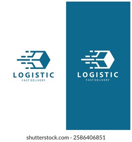 Logistic box logo  delivery logo  fast delivery template design and simple design