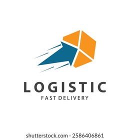 Logistic box logo  delivery logo  fast delivery template design and simple design