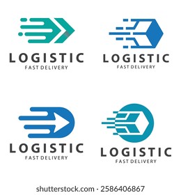 Logistic box logo  delivery logo  fast delivery template design and simple design