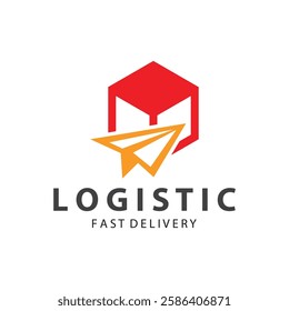 Logistic box logo  delivery logo  fast delivery template design and simple design