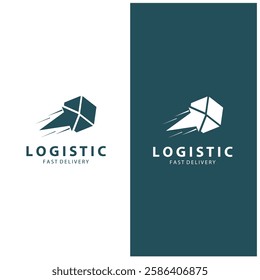 Logistic box logo  delivery logo  fast delivery template design and simple design