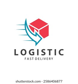 Logistic box logo  delivery logo  fast delivery template design and simple design