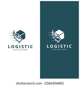 Logistic box logo  delivery logo  fast delivery template design and simple design