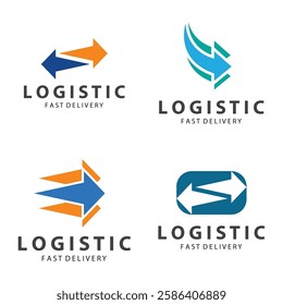 Logistic box logo  delivery logo  fast delivery template design and simple design