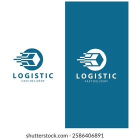 Logistic box logo  delivery logo  fast delivery template design and simple design