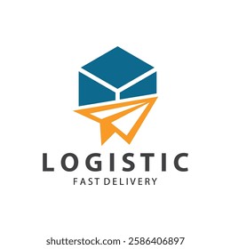 Logistic box logo  delivery logo  fast delivery template design and simple design