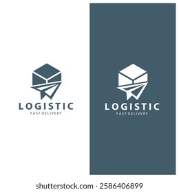 Logistic box logo  delivery logo  fast delivery template design and simple design