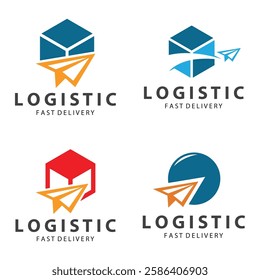 Logistic box logo  delivery logo  fast delivery template design and simple design