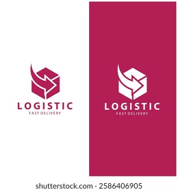 Logistic box logo  delivery logo  fast delivery template design and simple design