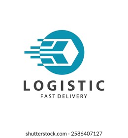 Logistic box logo  delivery logo  fast delivery template design and simple design