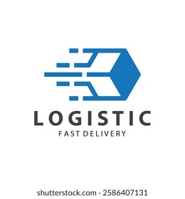 Logistic box logo  delivery logo  fast delivery template design and simple design